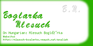 boglarka mlesuch business card